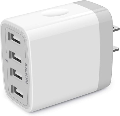 USB Charger Adapter, 2-Pack  4.8A 4-Muti Port Phone Wall Plug Fast Charging Block Box for Iphone 17 16 15 14 13 12 Pro Max 11 SE 10 XR XS, Samsung Galaxy, Moto, LG, Pixel, Power Cube Base Brick