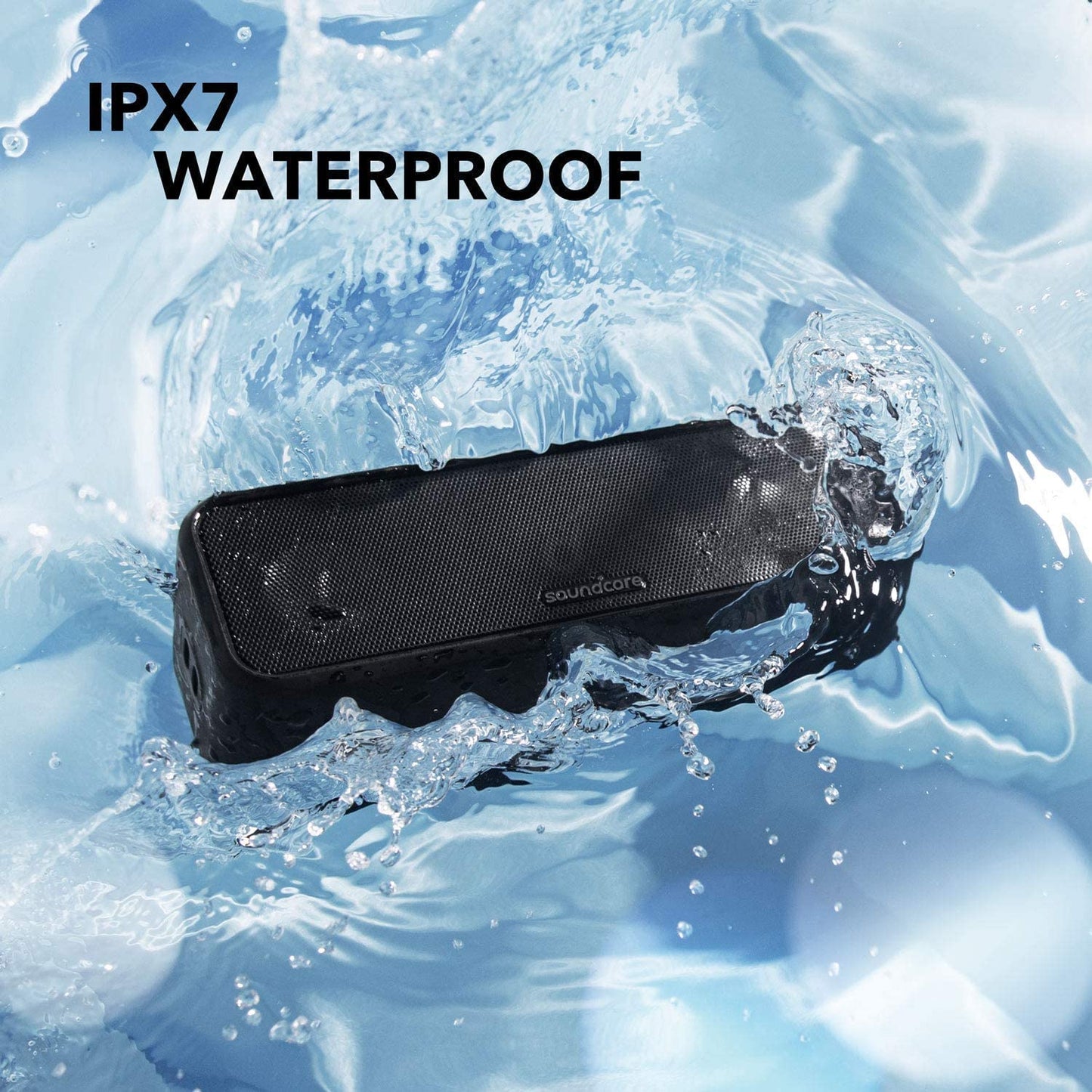 Anker 3 Portable Bluetooth Speaker - Wireless, IPX7 Waterproof, 24H Playtime, Pure Titanium Diaphragm Drivers, Partycast, Bassup, Custom EQ App - for Home, Shower, Outdoor, and Beach