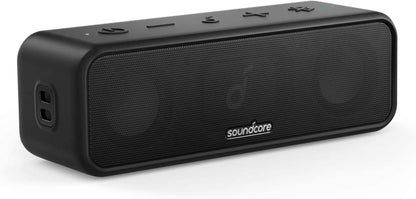 Anker 3 Portable Bluetooth Speaker - Wireless, IPX7 Waterproof, 24H Playtime, Pure Titanium Diaphragm Drivers, Partycast, Bassup, Custom EQ App - for Home, Shower, Outdoor, and Beach